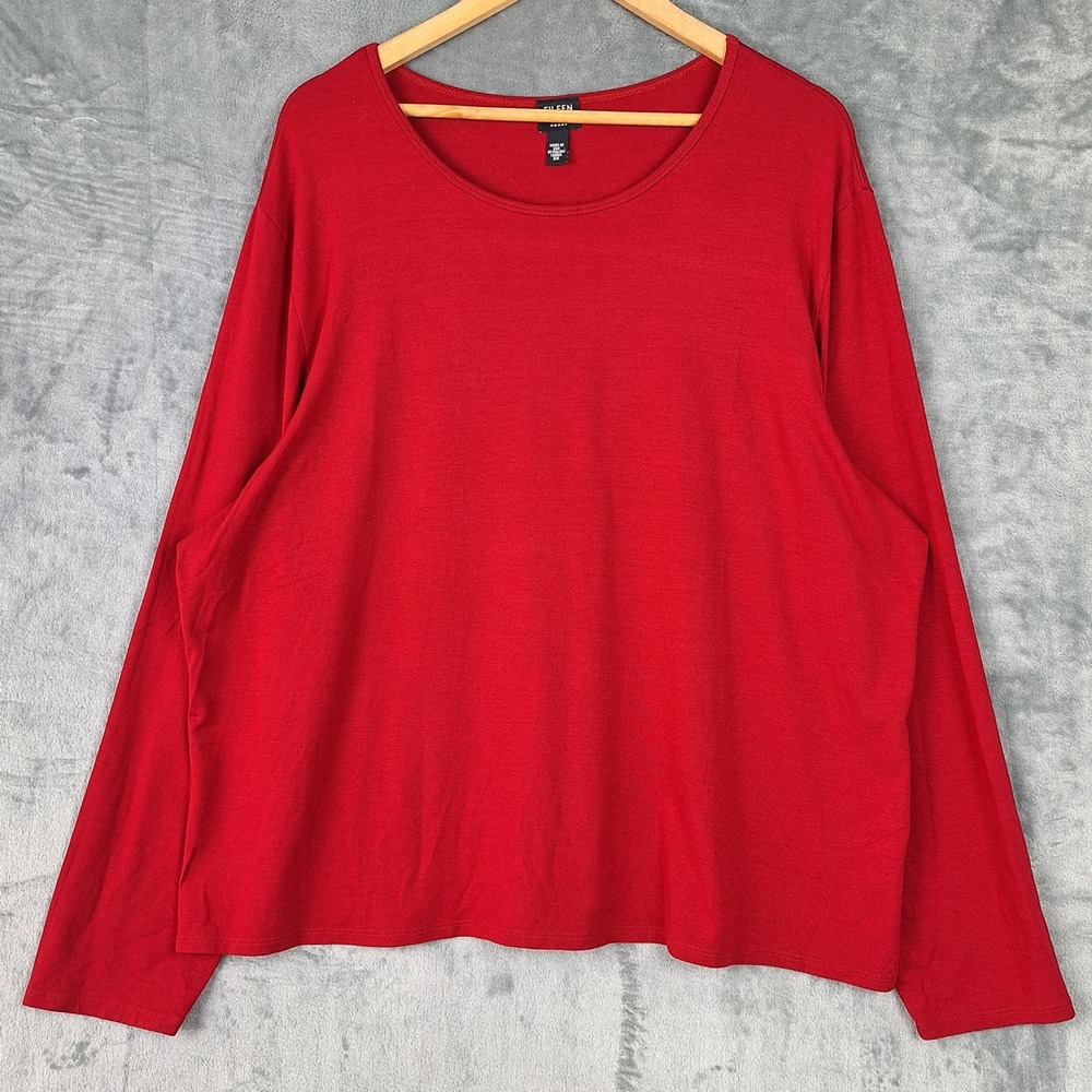 Eileen Fisher Top Womens 3X Minimalist Preppy Casual Stretch Pullover Viscose - Picture 1 of 8